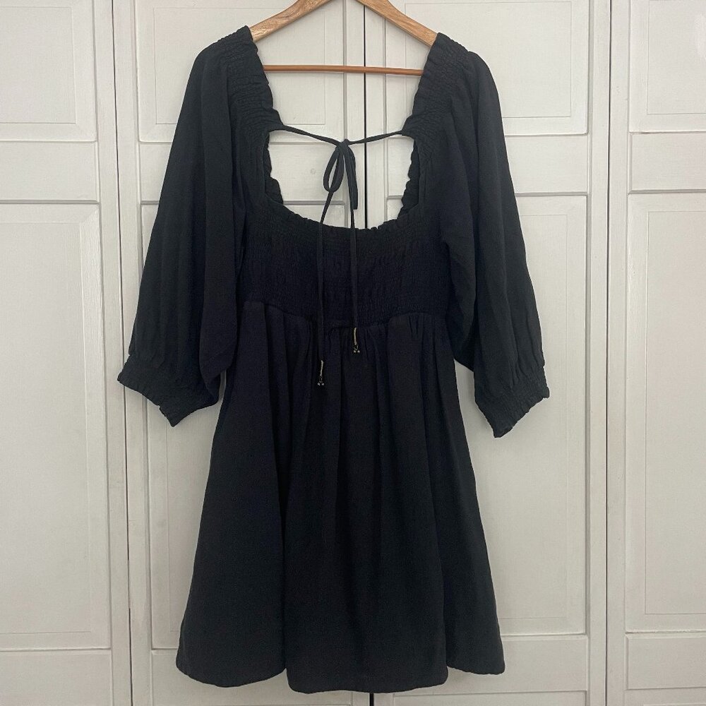 Free People Black Smock Dress